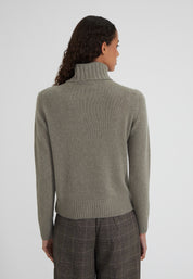Classic Rollkragenpullover - olive melange