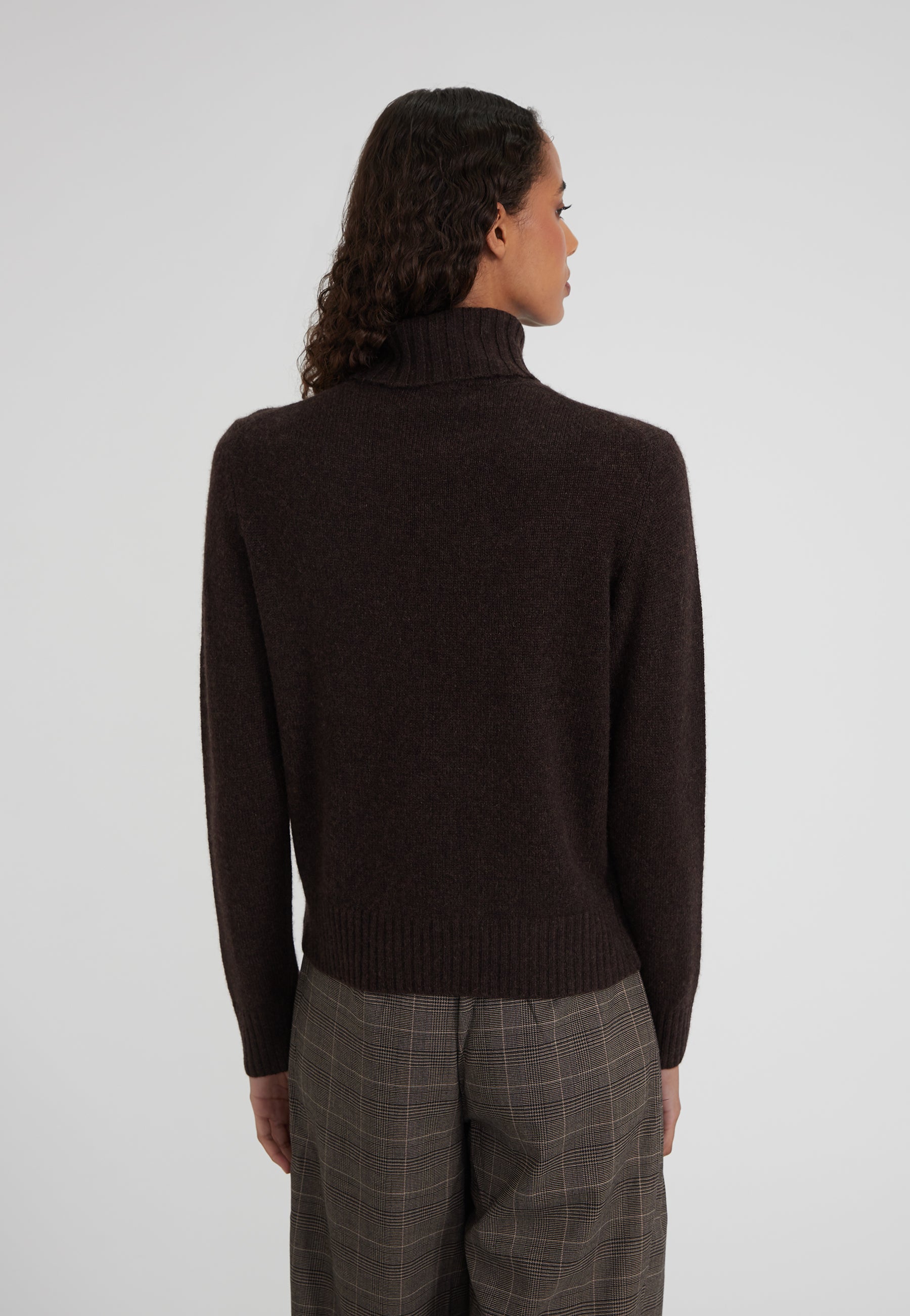 Regular Rollkragenpullover - coffee
