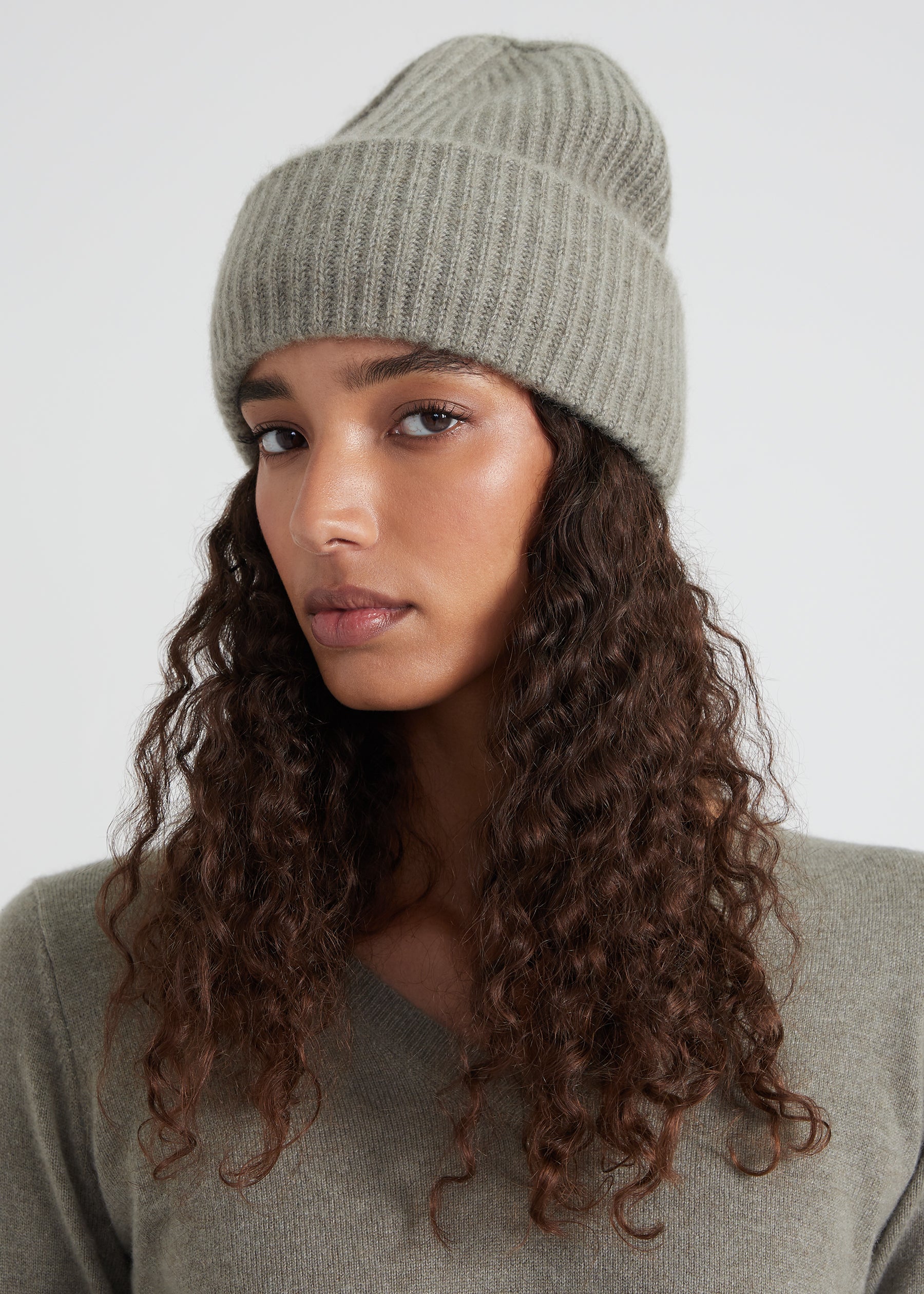 Chunky Beanie - olive melange