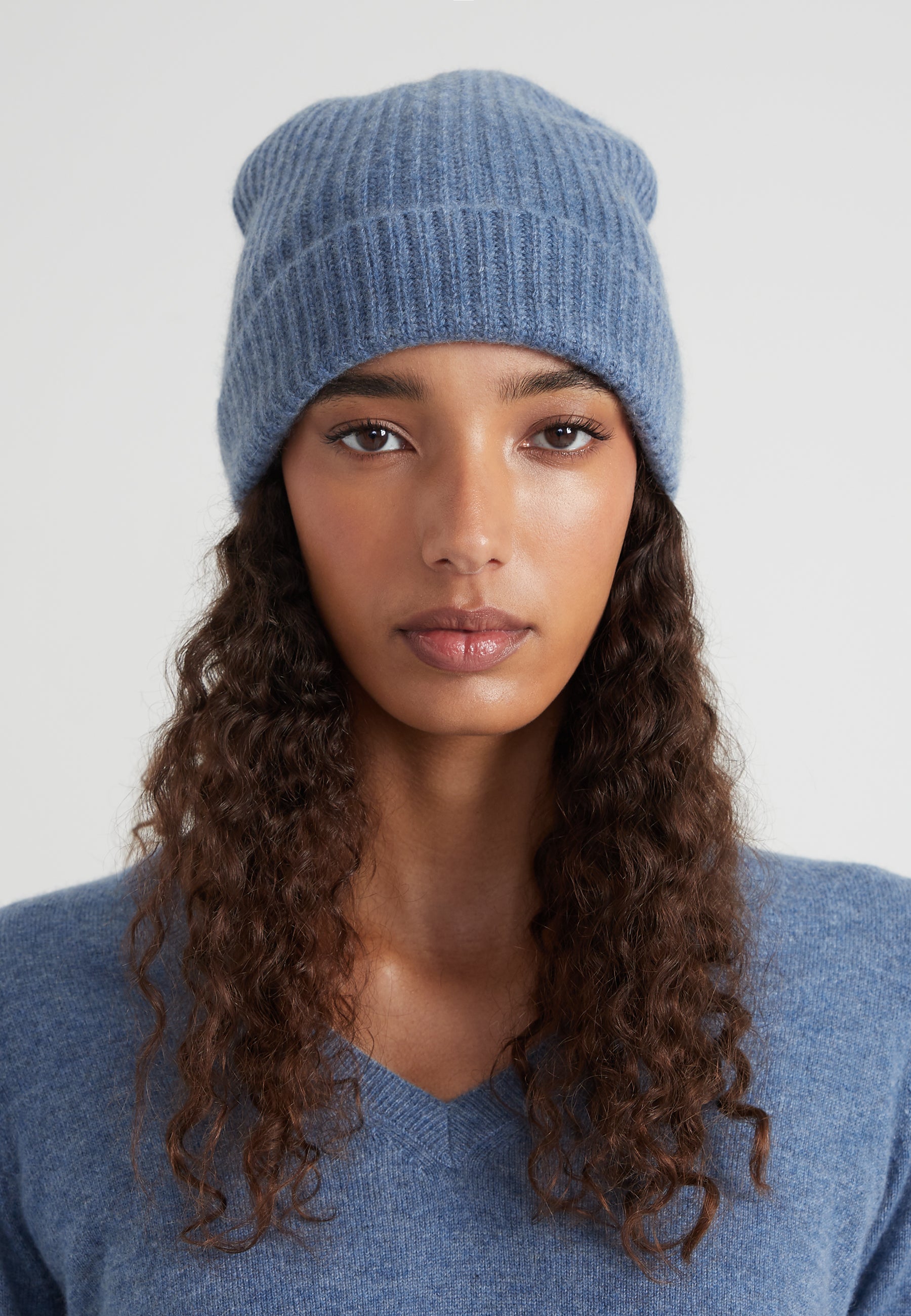 Classic Beanie - blue melange