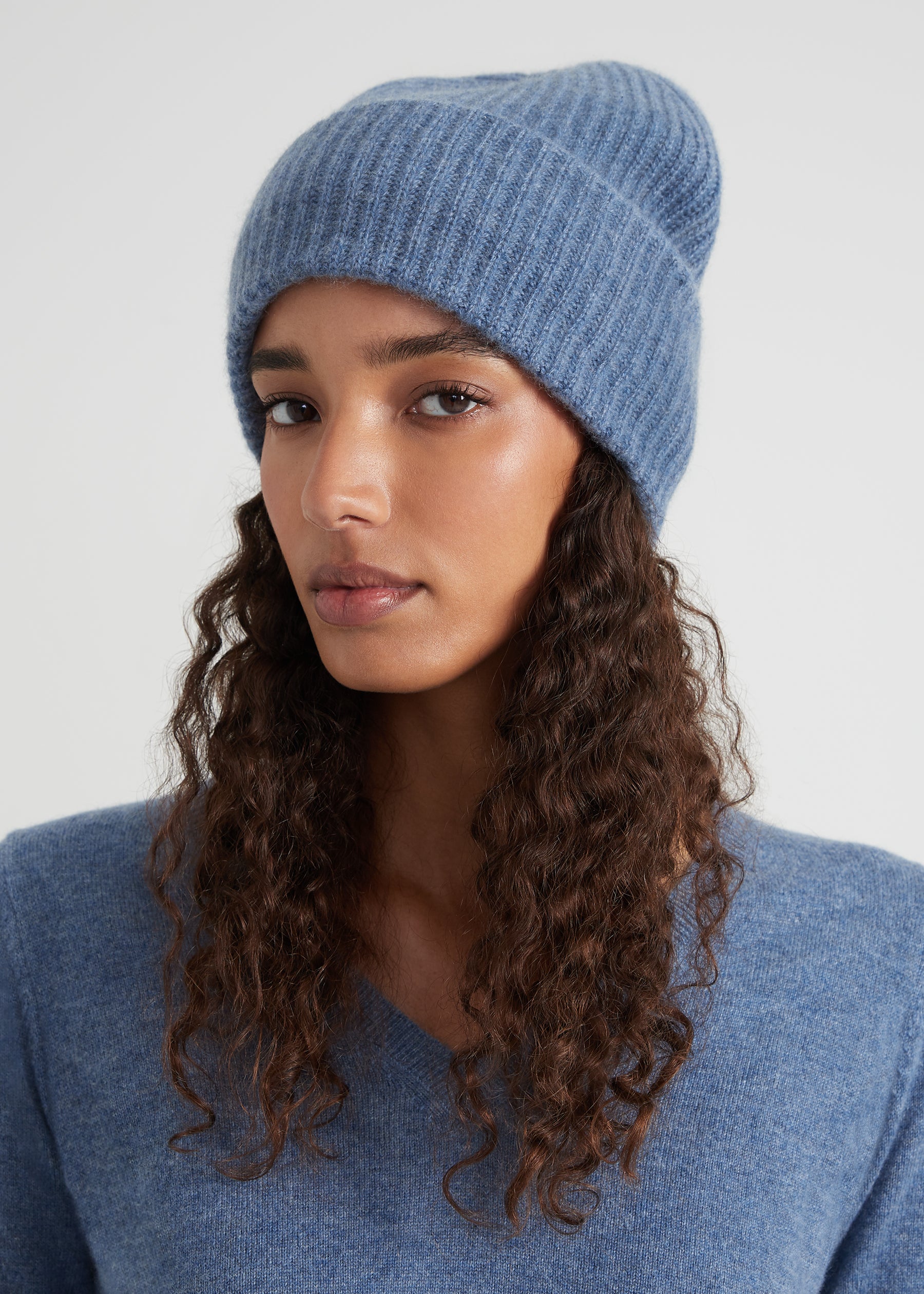 Chunky Beanie - blue melange