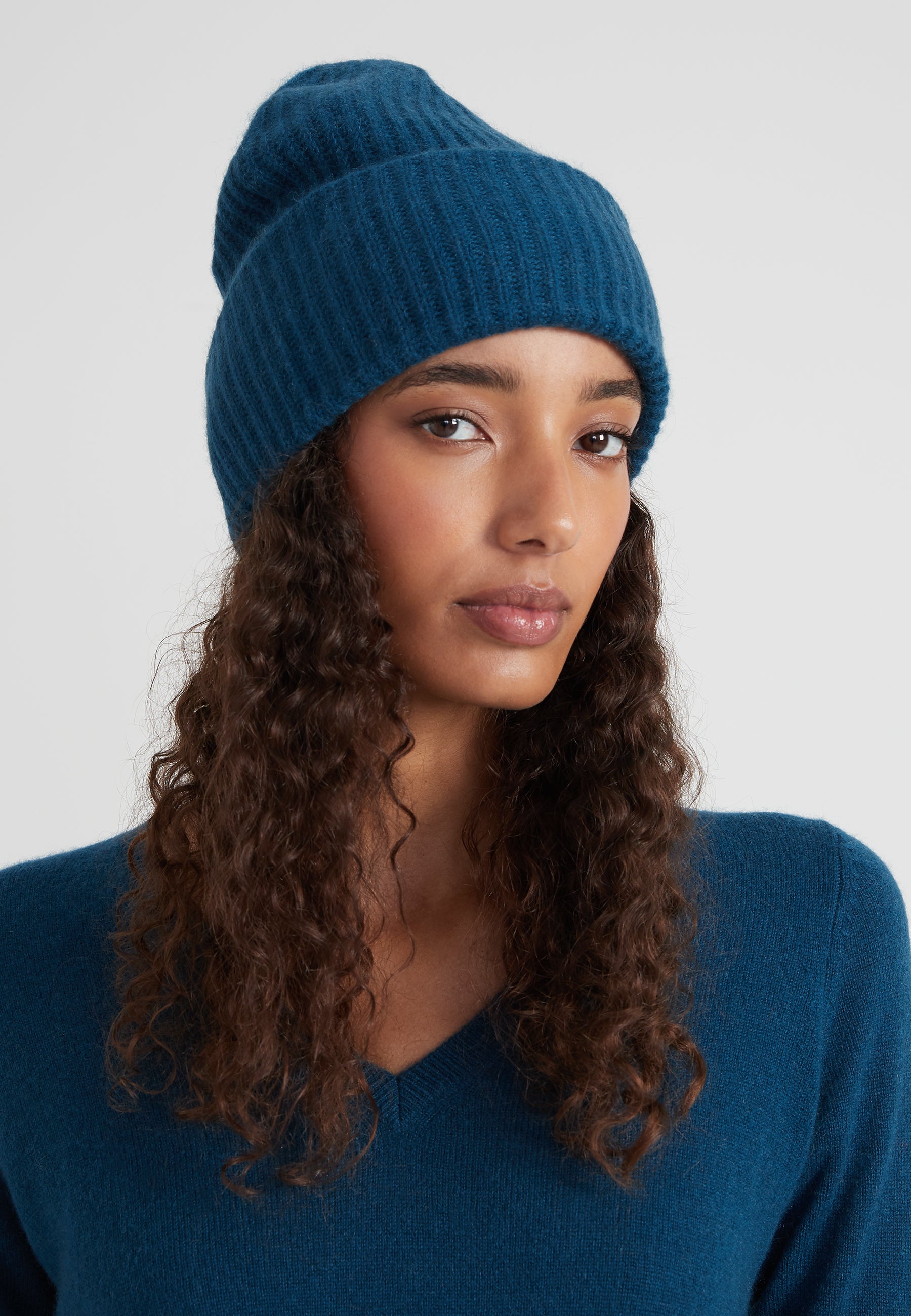 Chunky Beanie - dark slate blue