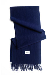 Unisex 100% Kaschmir Schal mit Fransen - navy